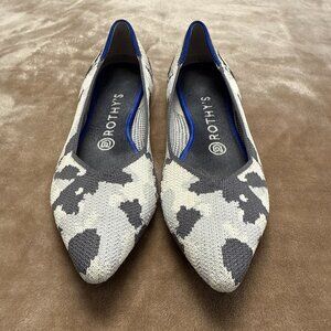 Rothy's The Point Gray Camo Pointed Toe Ballet Comfort Flats Size 8.5